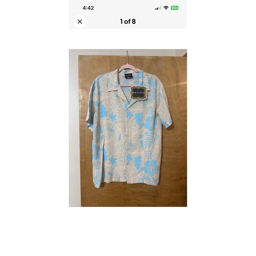 NWT, FRIENDS TV Show Hawaiian Style Men’s Size XL Button Shirt
